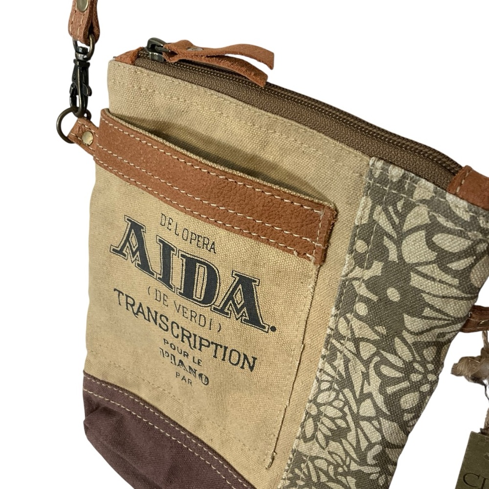 CLEA RAY Small Crossbody bag - The Aida Passport Handmade Repurposed Military - Picture 4 of 8